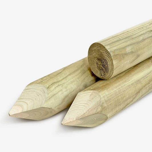 Pali per Recinzioni in Legno di Pino Torniti e Impregnati | Altezza 200 cm | Diametro 4-5-6-8 cm