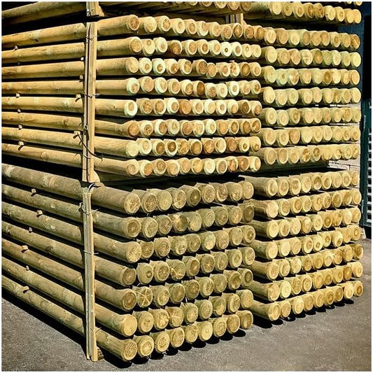 Pali per Recinzioni in Legno di Pino Torniti e Impregnati | Altezza 200 cm | Diametro 4-5-6-8 cm