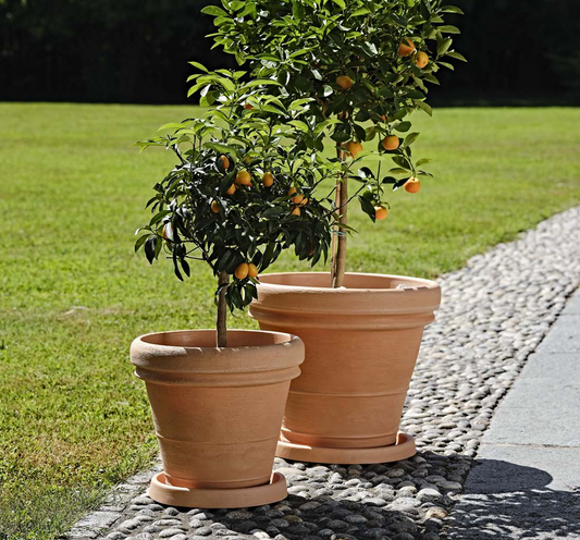 Vaso Conico Doppio Bordo in Resina color Terracotta